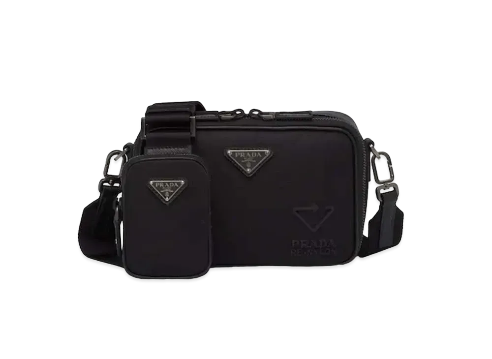 PRADA Brique Re-Nylon And Saffiano Leather Bag "Black"