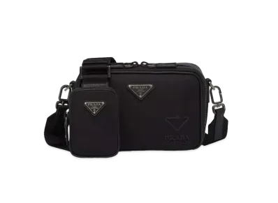 PRADA Brique Re-Nylon And Saffiano Leather Bag "Black"