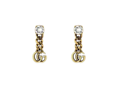GUCCI Crystal Double G Earrings