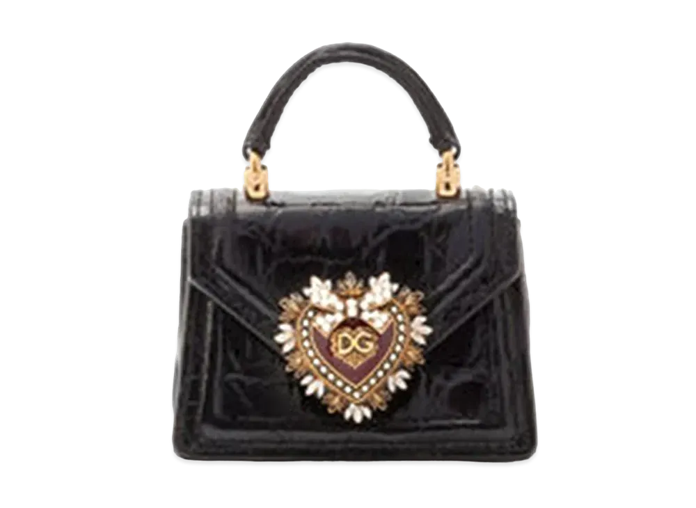 Dolce&Gabbana Devotion Bag Micro Coupler Side Leather Panel "Black"