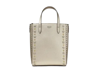 Jimmy Choo Pegasi N/S Metallic Soft Grainy Calf Tote Bag With Star Studs "Mix/Light Gold"