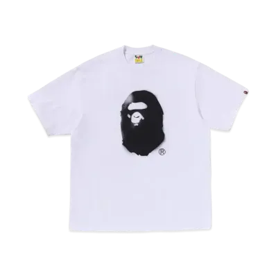 A BATHING APE Spray Print Ape Head Relaxed Fit Tee #2 "White"