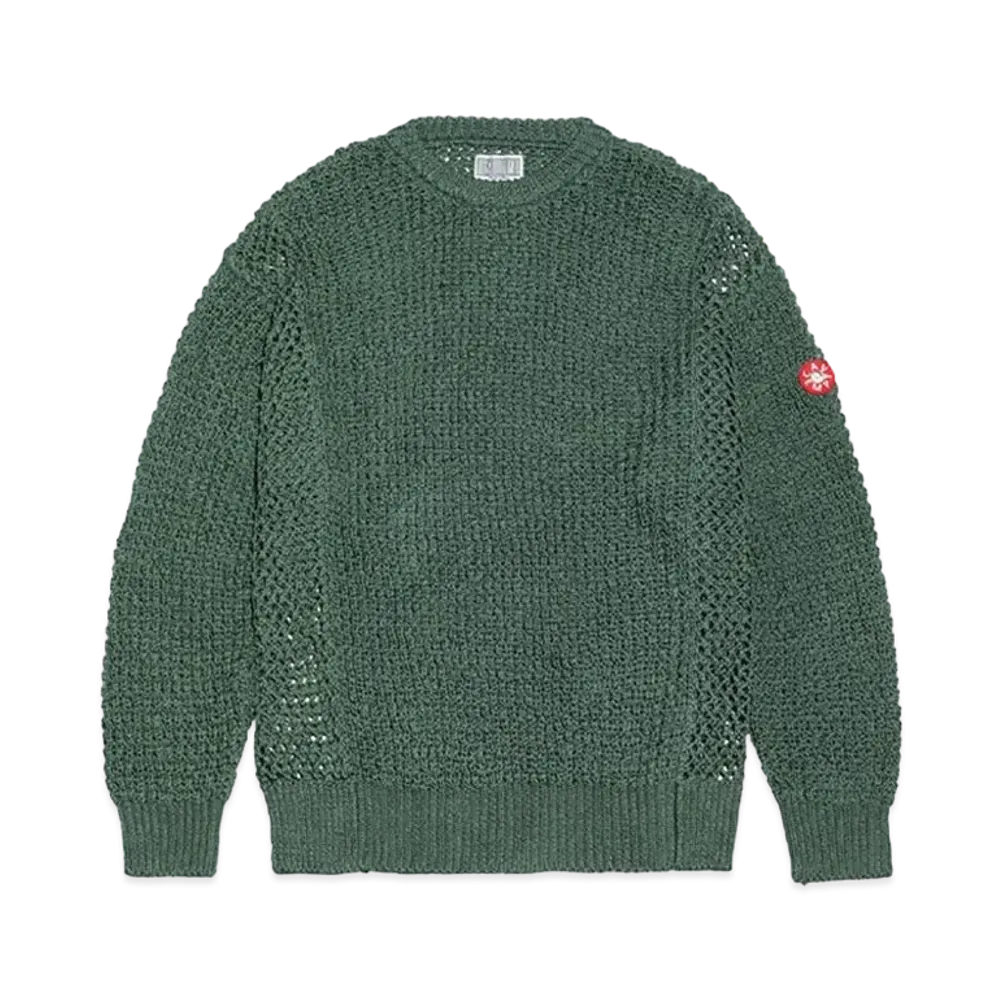 Cav Empt (C.E) SIDE MESH LOOSE WAFFLE KNIT "Green"