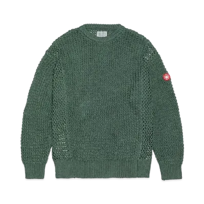 Cav Empt (C.E) SIDE MESH LOOSE WAFFLE KNIT "Green"
