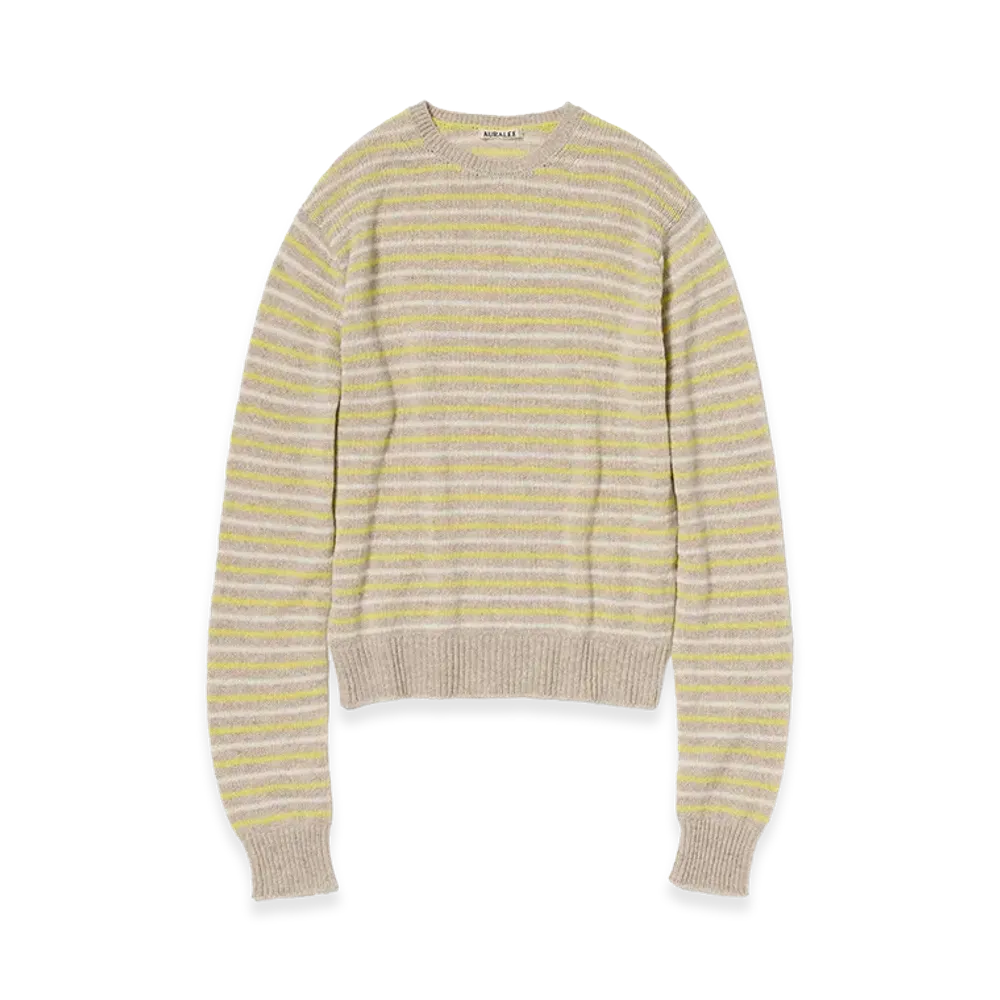AURALEE Summer Cashmere Knit P/O "Beige/Yellow"