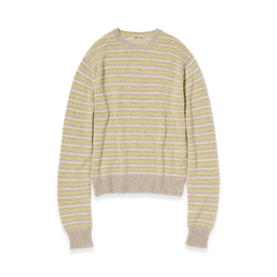 AURALEE Summer Cashmere Knit P/O "Beige/Yellow"