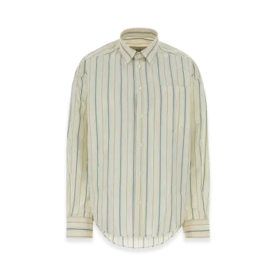AMI PARIS Women's Embroidered Poplin Oversize Shirt "Beige"