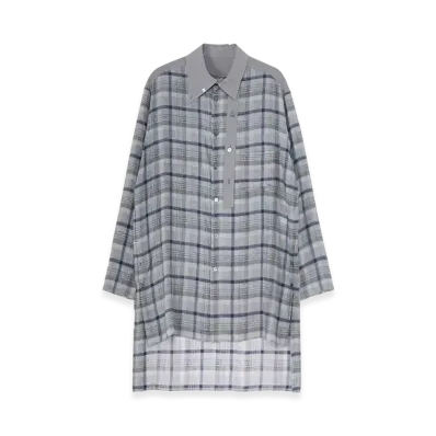 Yohji Yamamoto POUR HOMME Piece Unique/The Shop Gray Plaid Spare Collar Blouse "Gray"
