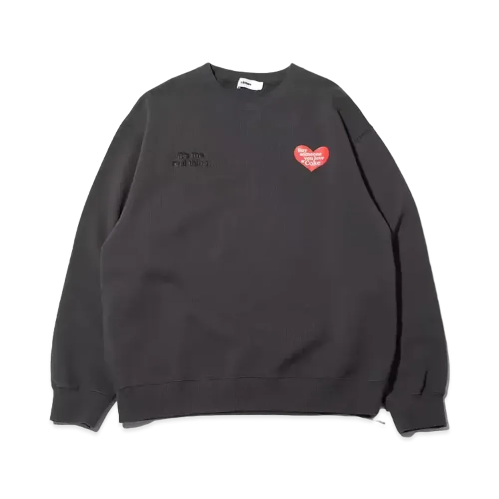 Coca-Cola x atmos Crew Neck Sweatshirts "Light Black"