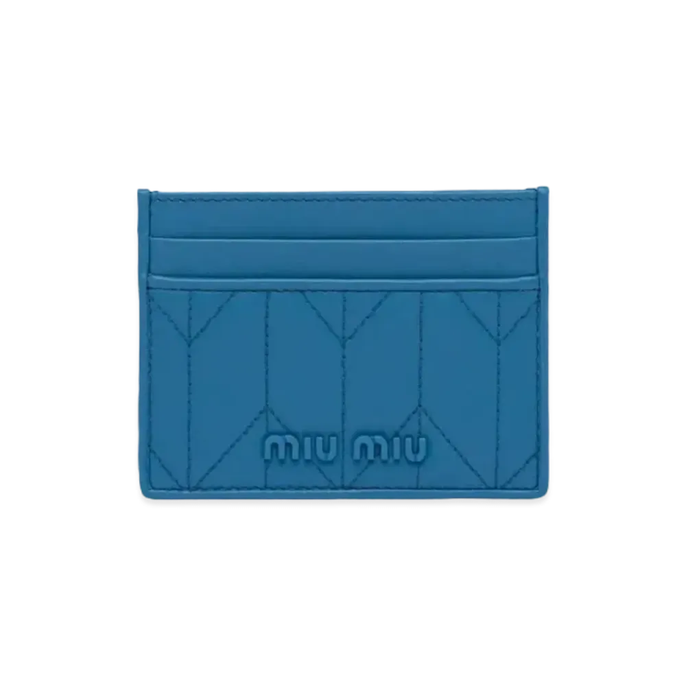 MIU MIU Nappa Leather Card Case "Blue"