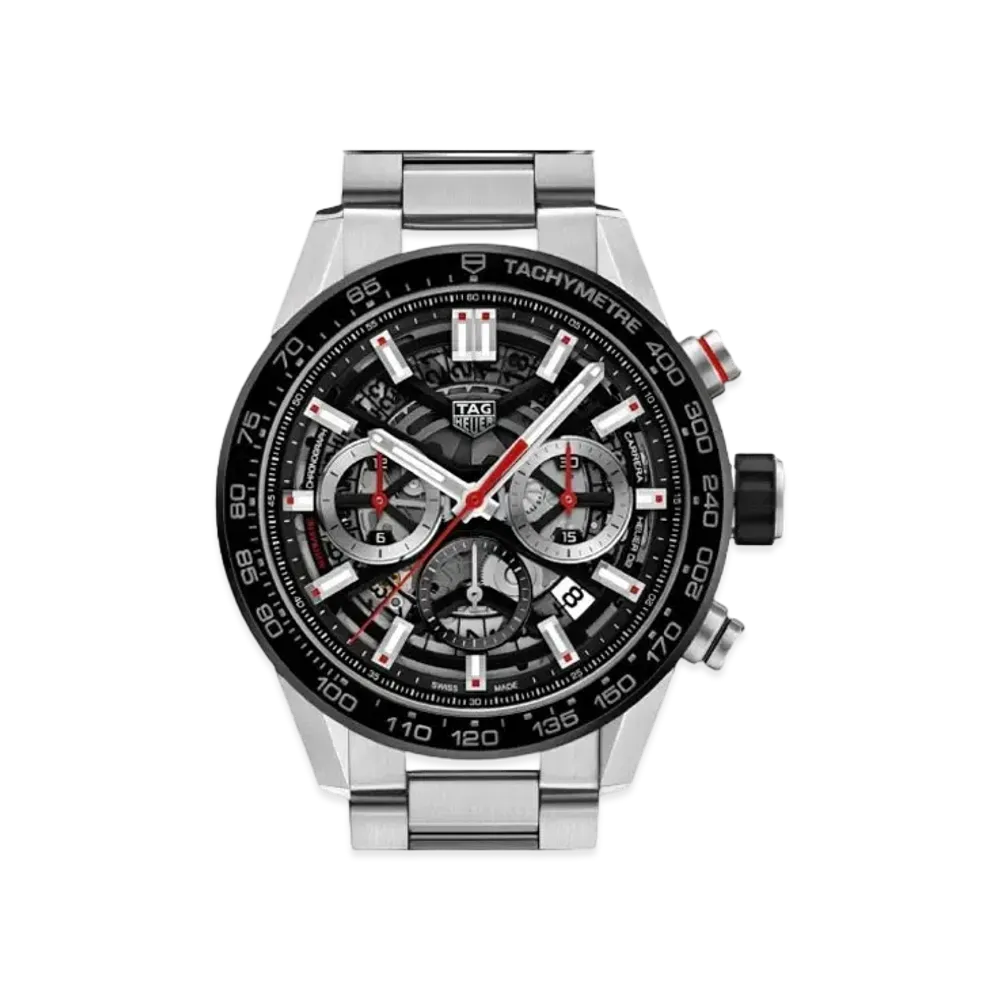 TAG Heuer Carrera Caliber Heuer 02 Chronograph "Black/Stainless Steel"