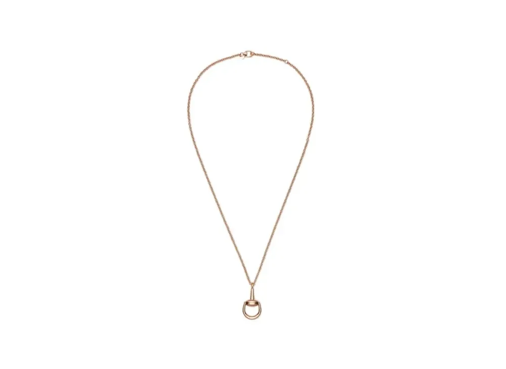 GUCCI Horsebit Necklace with Pendant "Gold"