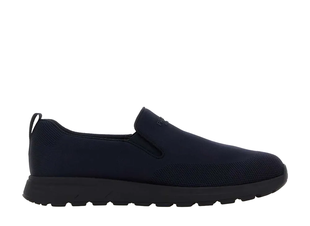 PRADA Dark Jersey Slip Ons "Blue"