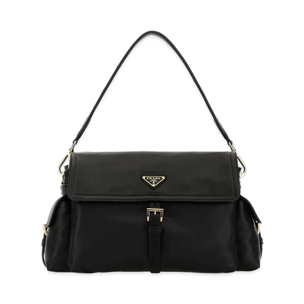 PRADA Wonen's Leather Shoulder Bag "Black"