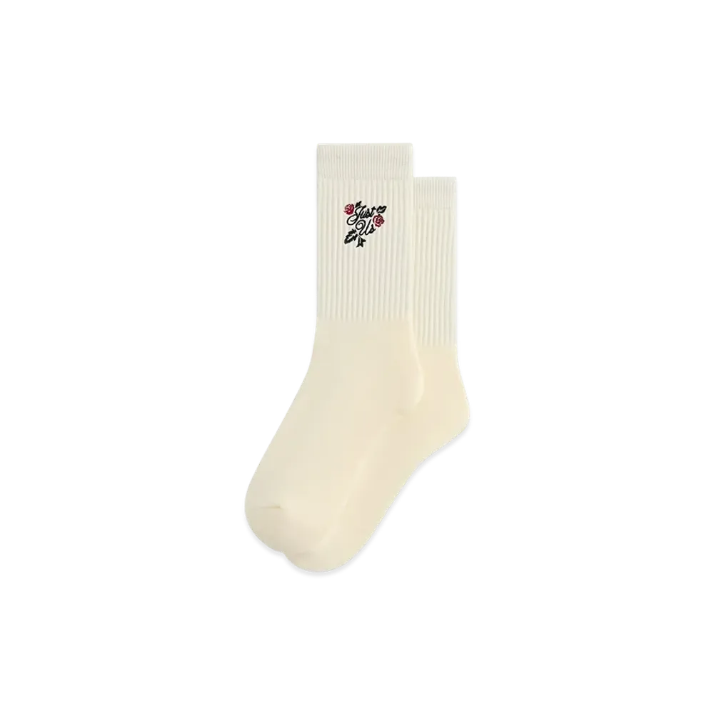 Kith Embroidered Rose Crew Socks "Silk"