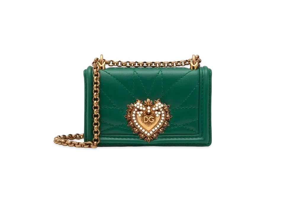 Dolce&Gabbana Devotion Micro Bag Matrasse Nappa Leather "Green"