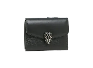 BVLGARI Serpenti Forever Trifold Wallet "Black"