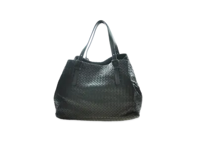 Bottega Veneta Lambskin Hand Bag "Dark Brown"