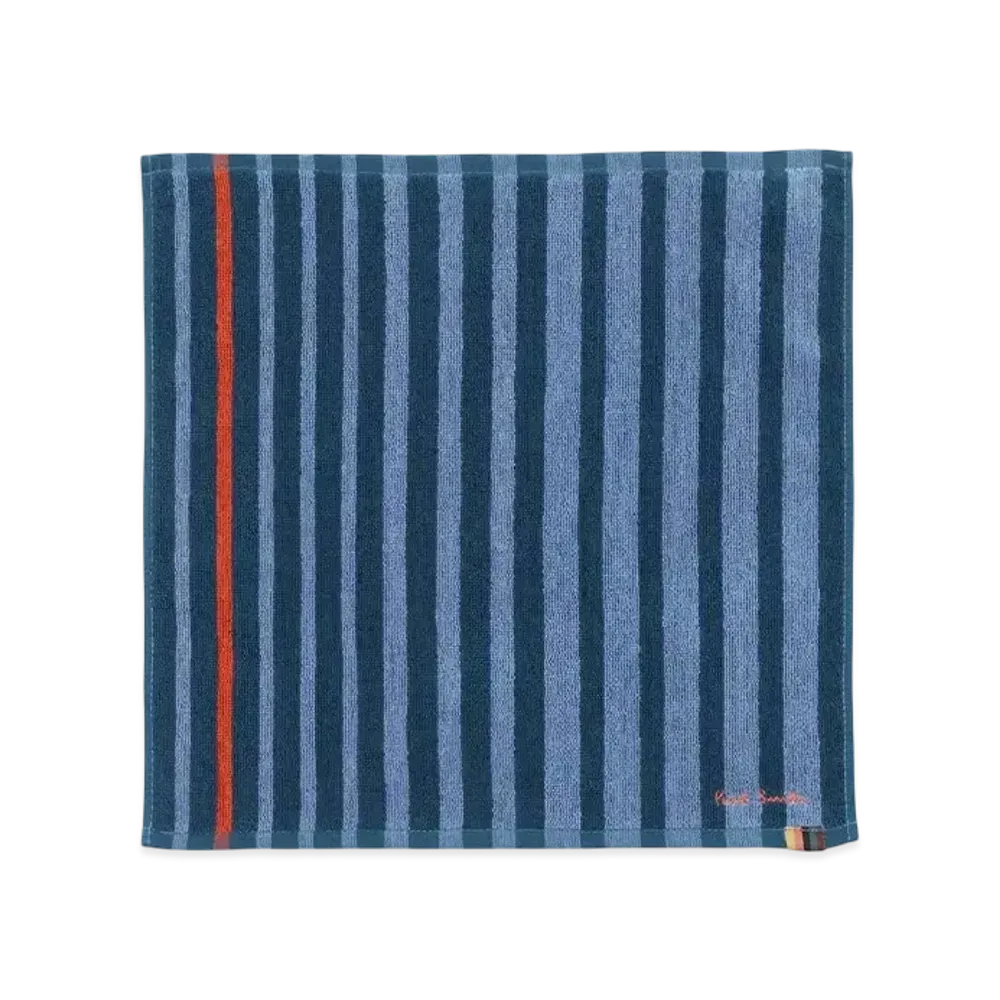 Paul Smith Contrasting Color Stripe Hand Towel "Blue"