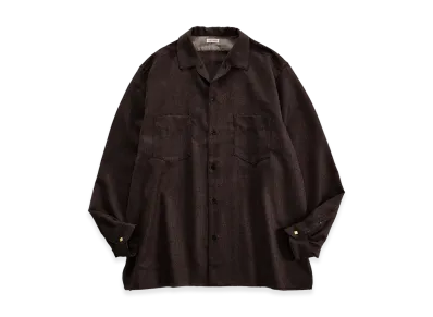 NICENESS O.Romeo Double Pocket Wool Saxony Dress Shirt "Brown"