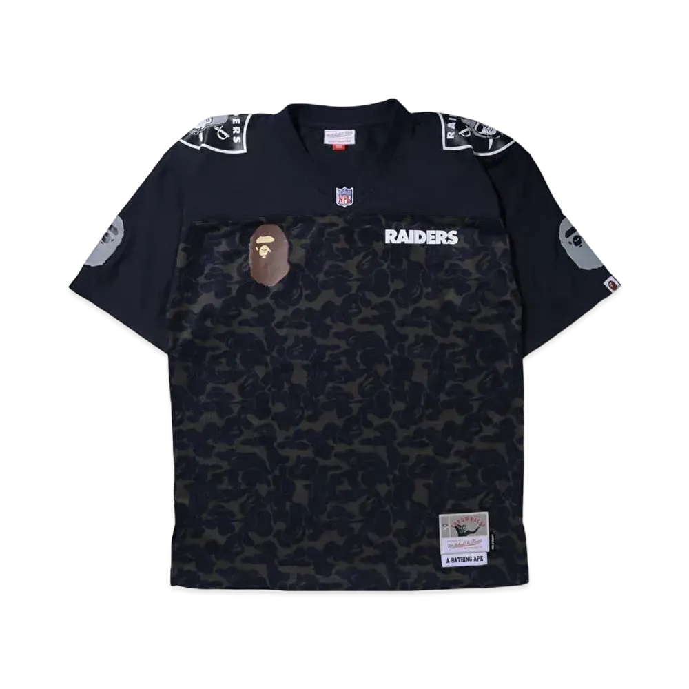 A BATHING APE X M&N NFL LOS ANGELES/OAKLAND RAIDERS LEGACY JERSEY "Black"