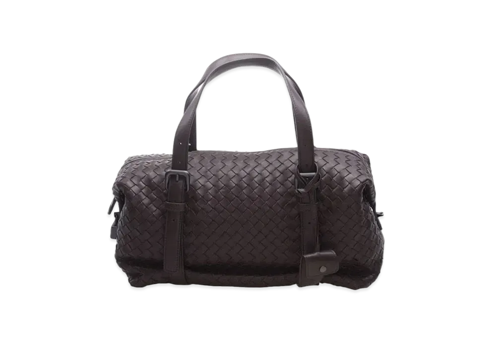 Bottega Veneta Lambskin Hand Bag "Dark Brown"