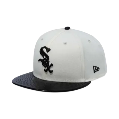 NEW ERA 59Fifty Leather Visor Chicago White Sox "Chrome White/Black Leather"