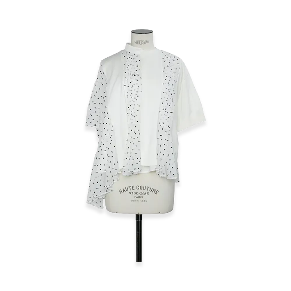 sacai Women's Polka Dot Pullover "White"