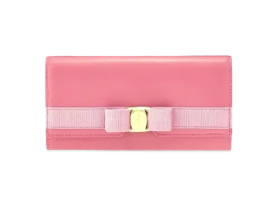 Salvatore Ferragamo Vara Bow Continental Wallet "Pink"