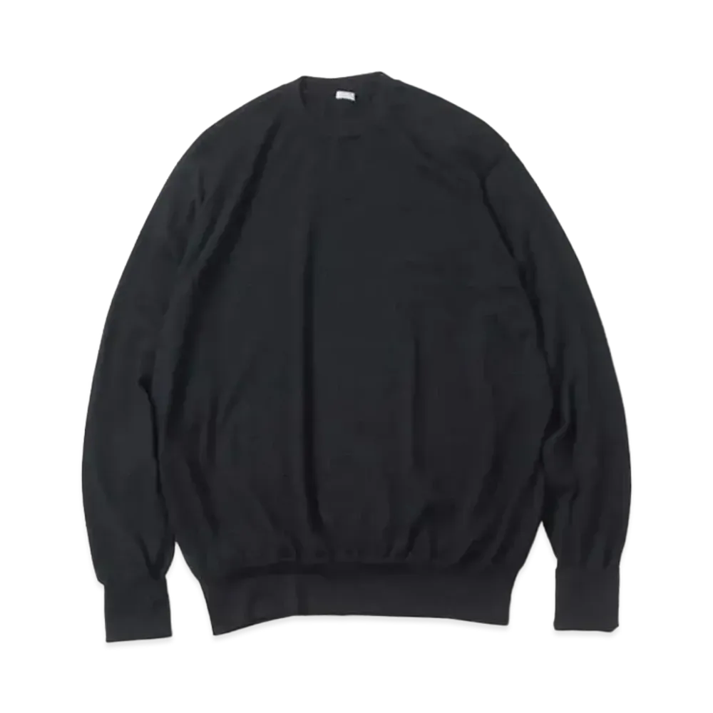 A.PRESSE Cashmere High Gauge Crew Neck Sweater "Black"