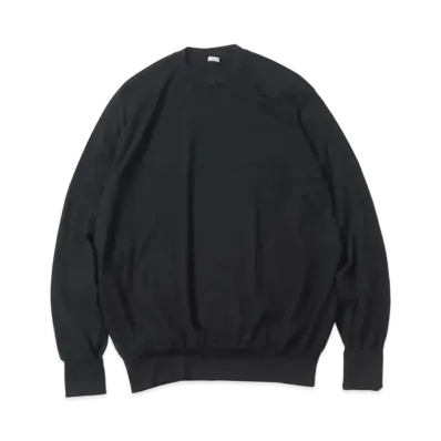 A.PRESSE Cashmere High Gauge Crew Neck Sweater "Black"