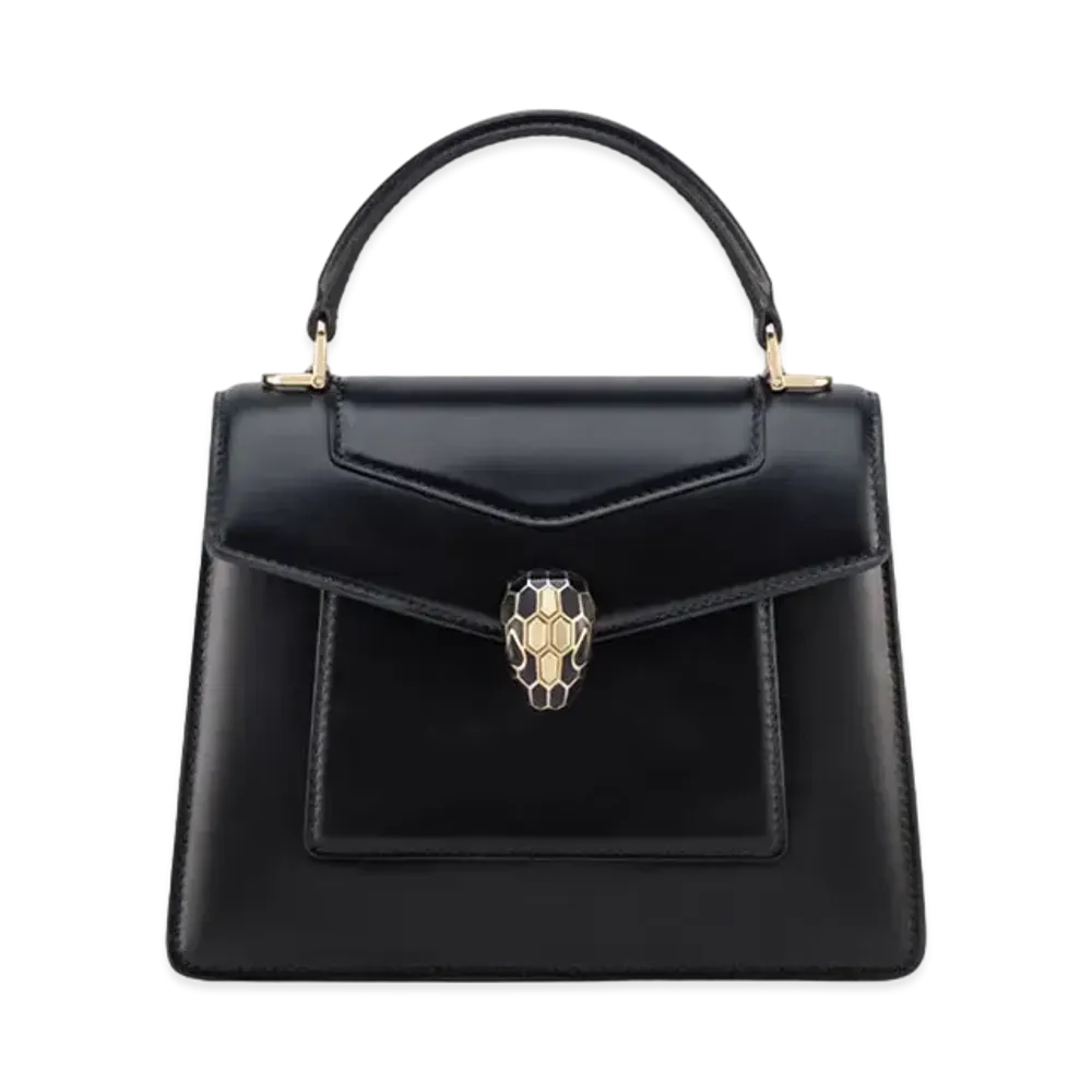 BVLGARI Serpenti Forever Medium Top Handle Bag "Black"