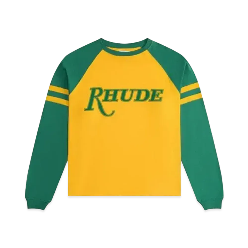 RHUDE Sao Paulo Long Sleeve Tee "Yellow Green"