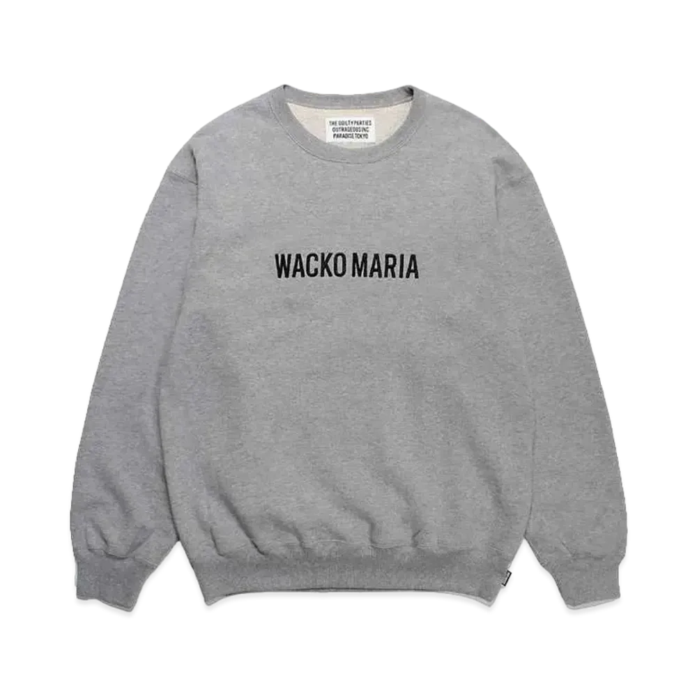WACKO MARIA Middle Weight Crew Neck Sweat Shirt "Gray"