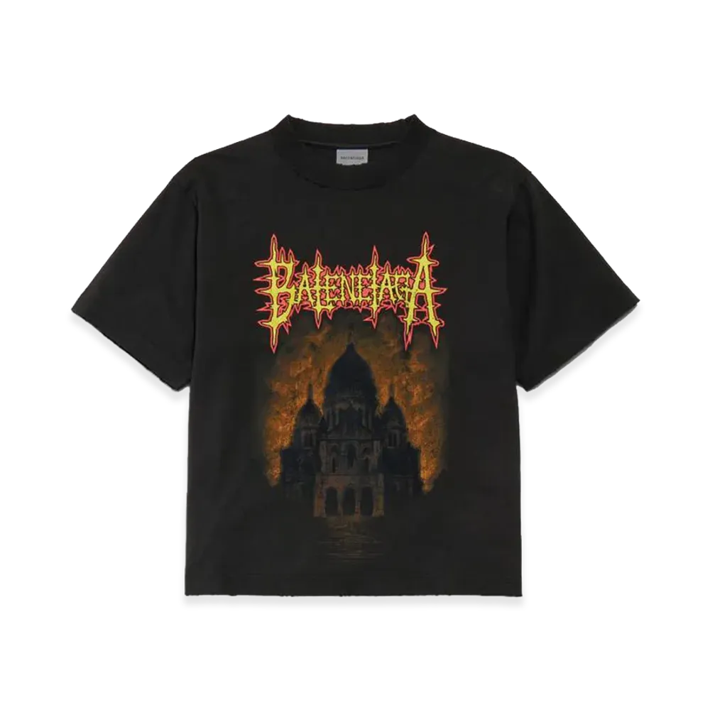 BALENCIAGA Women's Sacre Coeur T-Shirt Medium Fit "Black"