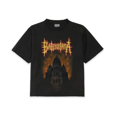 BALENCIAGA Women's Sacre Coeur T-Shirt Medium Fit "Black"