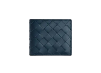 Bottega Veneta Bi-Fold Wallet With Coin Purse "Deep Blue"