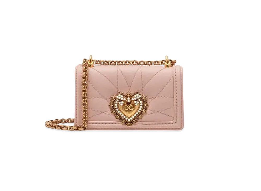 Dolce&Gabbana Devotion Micro Bag Matrasse Nappa Leather "Powder Pink"