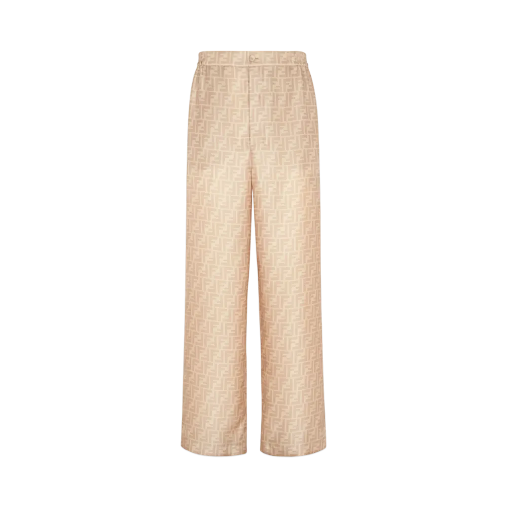 FENDI Men's FF Silk Pants "Beige"