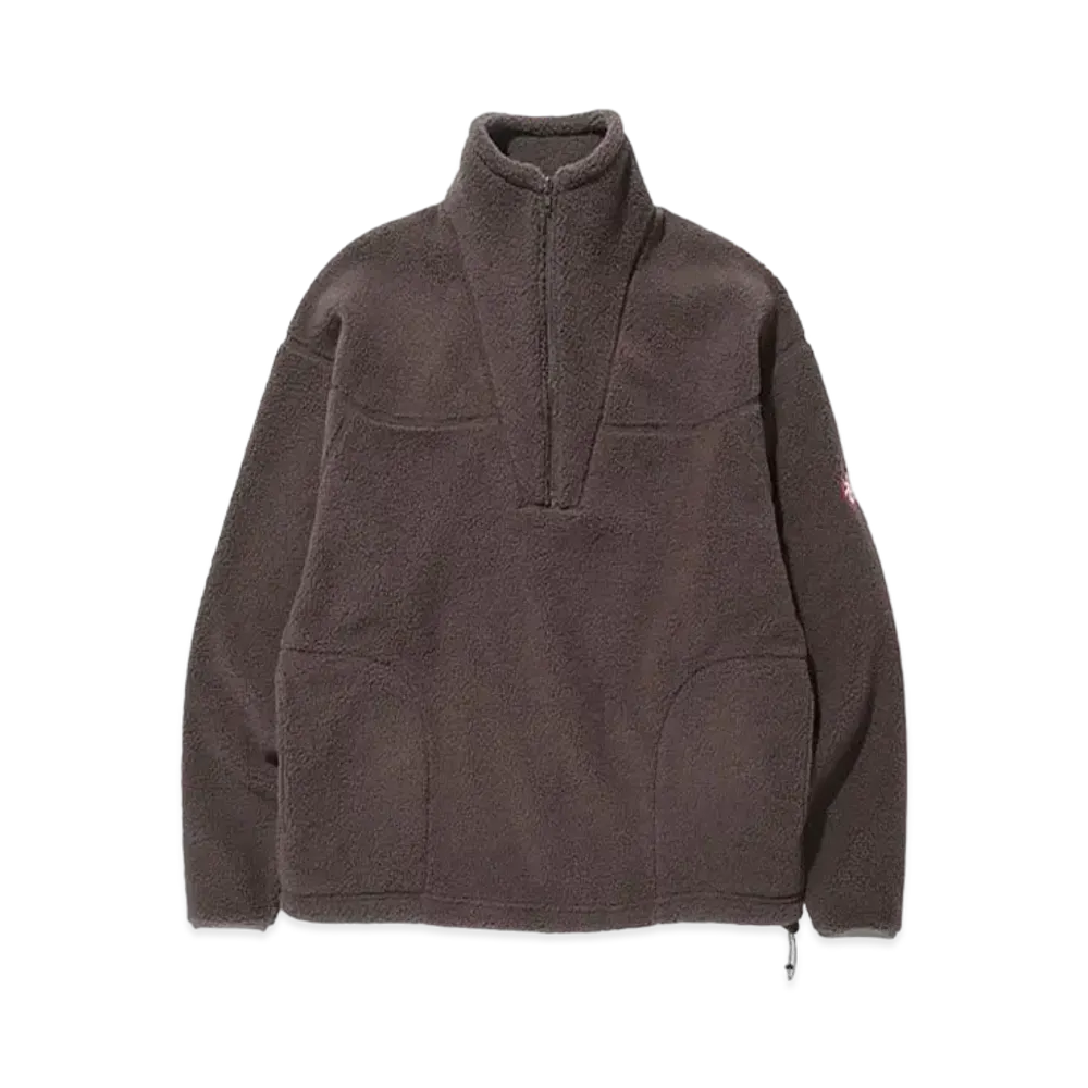 Cav Empt (C.E) HEAVY FLEECE HALF ZIP "Brown"