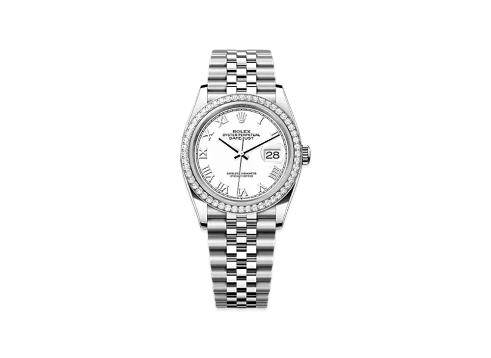 ROLEX Datejust 36 Oystersteel & White Gold Diamonds "White"