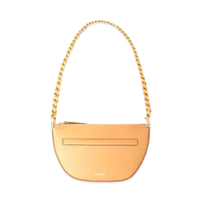 Burberry Mini Leather Zip Olympia Bag "Warm Sand"