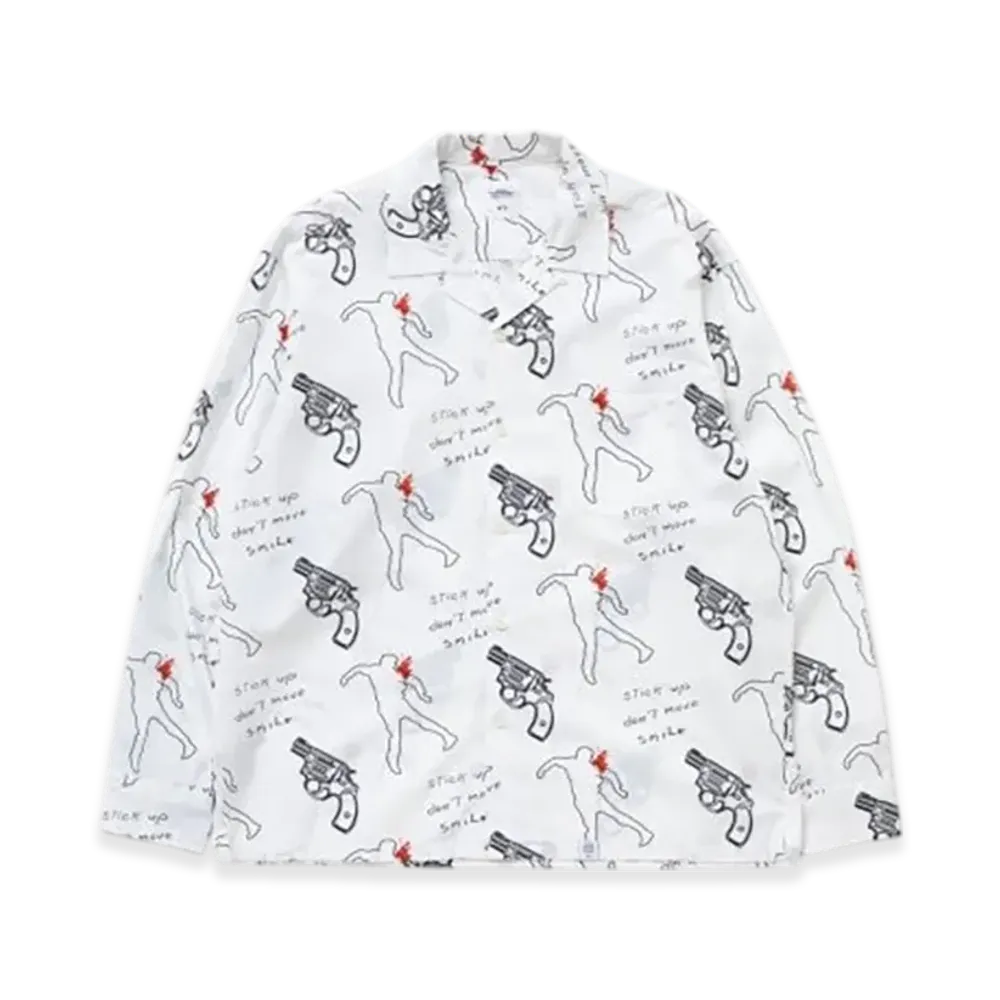 BEDWIN & THE HEARTBREAKERS Cali Ex.L/S Open Collar Shirt Rogers "White"