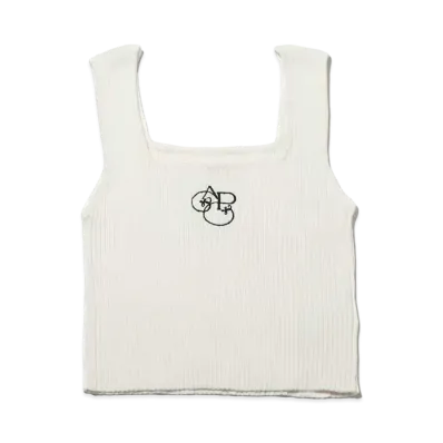 atmos pink Rib Knit Short Tank Top "White"