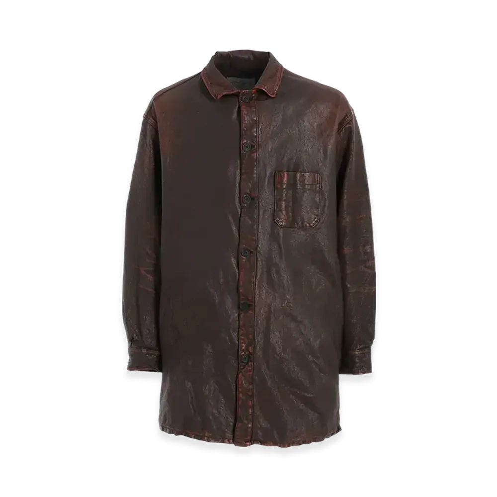 Yohji Yamamoto POUR HOMME Backlash Mimosa Garment Dyed Shirt Blousons "Dark Brown"