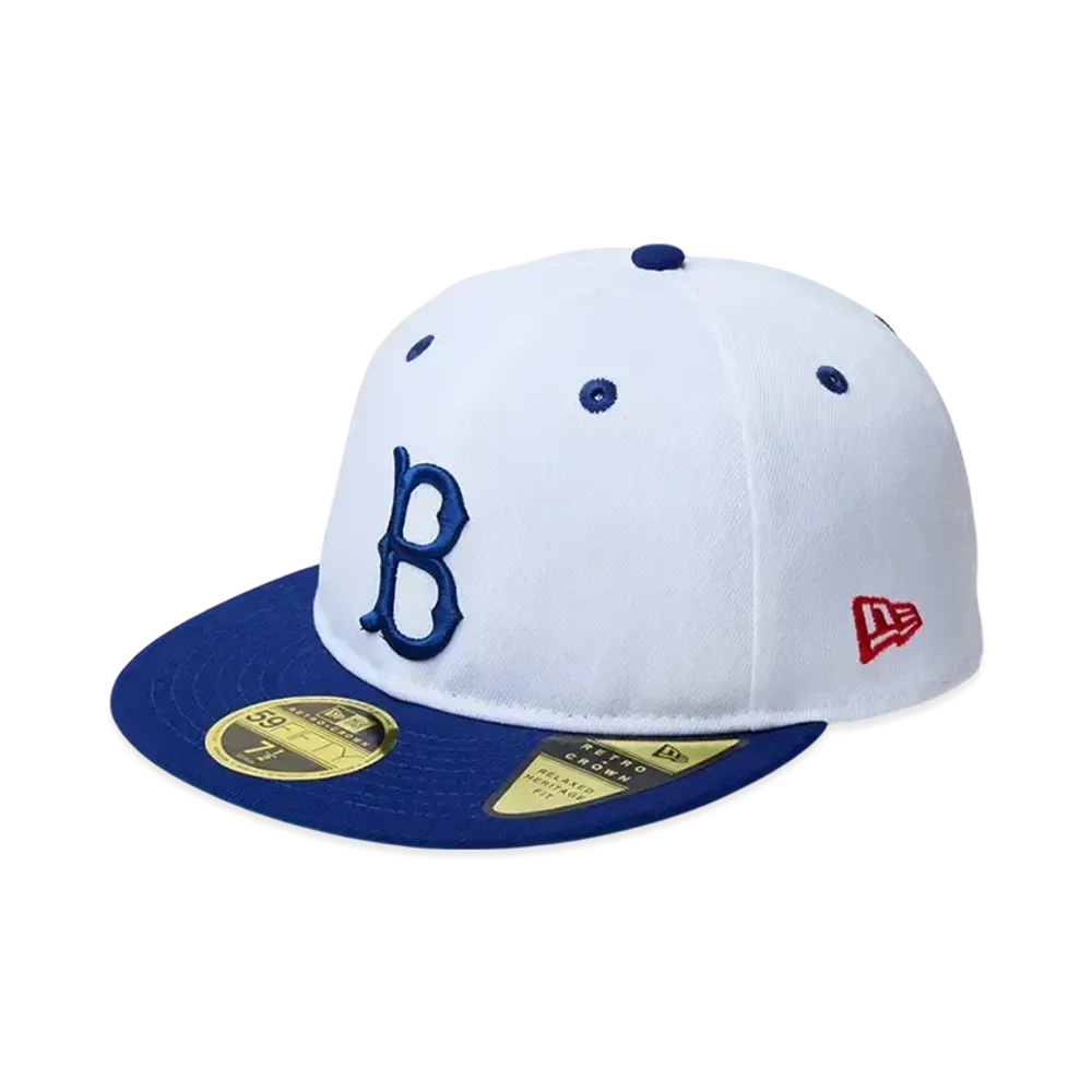 NEW ERA RC 59Fifty Flat Visor Dodgers Pack Brooklyn Dodgers Cooperstown "White/Dark Royal"