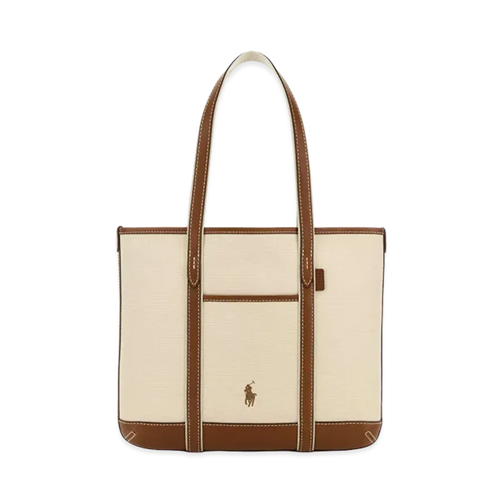 Polo Ralph Lauren Women's Canvas Shoulder Bag "Beige/Brown"