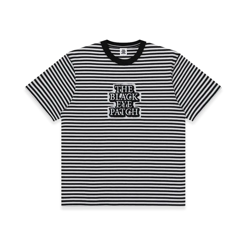 BlackEyePatch OG Label Patched Stripe Heavyweight Tee "White/Black"