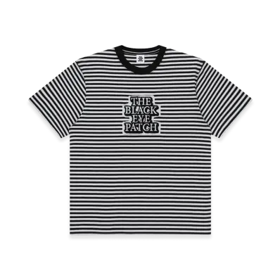 BlackEyePatch OG Label Patched Stripe Heavyweight Tee "White/Black"