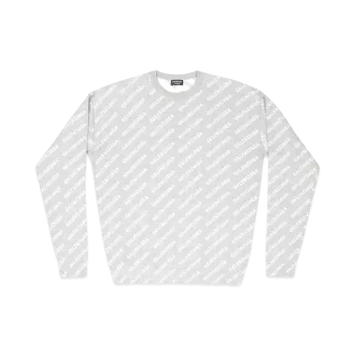 BALENCIAGA MENS Mini Allover Logo Sweater "Grey"